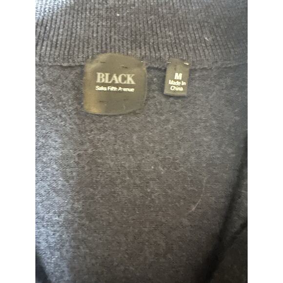 Saks Fifth Avenue Black Label Wool Woman Quarter 1/4 Zip‎ Sweater Size Med Navy - Picture 3 of 8